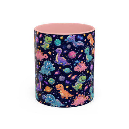 Accent Coffee Mug  (11/15 oz) - Cosmic dinosaurs