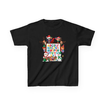 Kids Heavy Cotton™ Tee - Christmas alphabet with super kiddo - [[{"value":"Wonderwear Kid"}]]