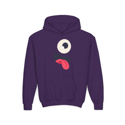 Youth Heavy Blend Hooded Sweatshirt - Monsters Eyes and tongue Printify