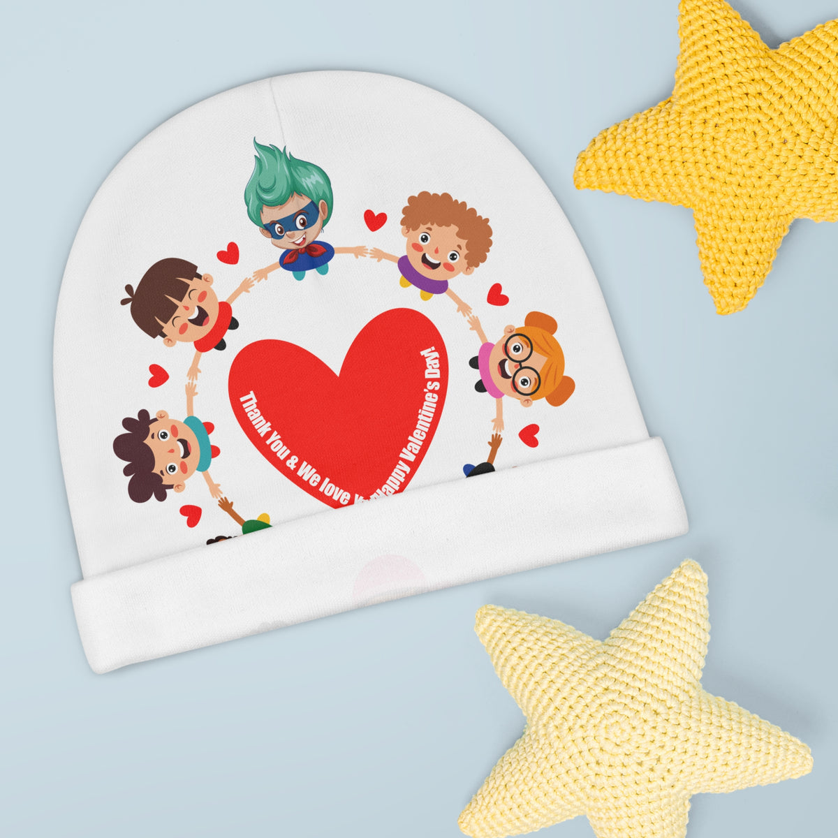 Baby Beanie (AOP) - Valentines - We love you - [[{"value":"Wonderwear Kid"}]]
