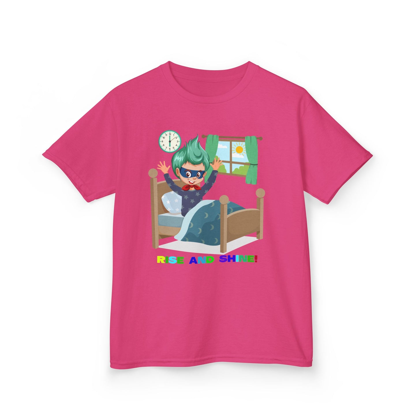 Kids Heavy Cotton™ Tee - Super kiddo teaches us to wake up early - [[{"value":"Wonderwear Kid"}]]