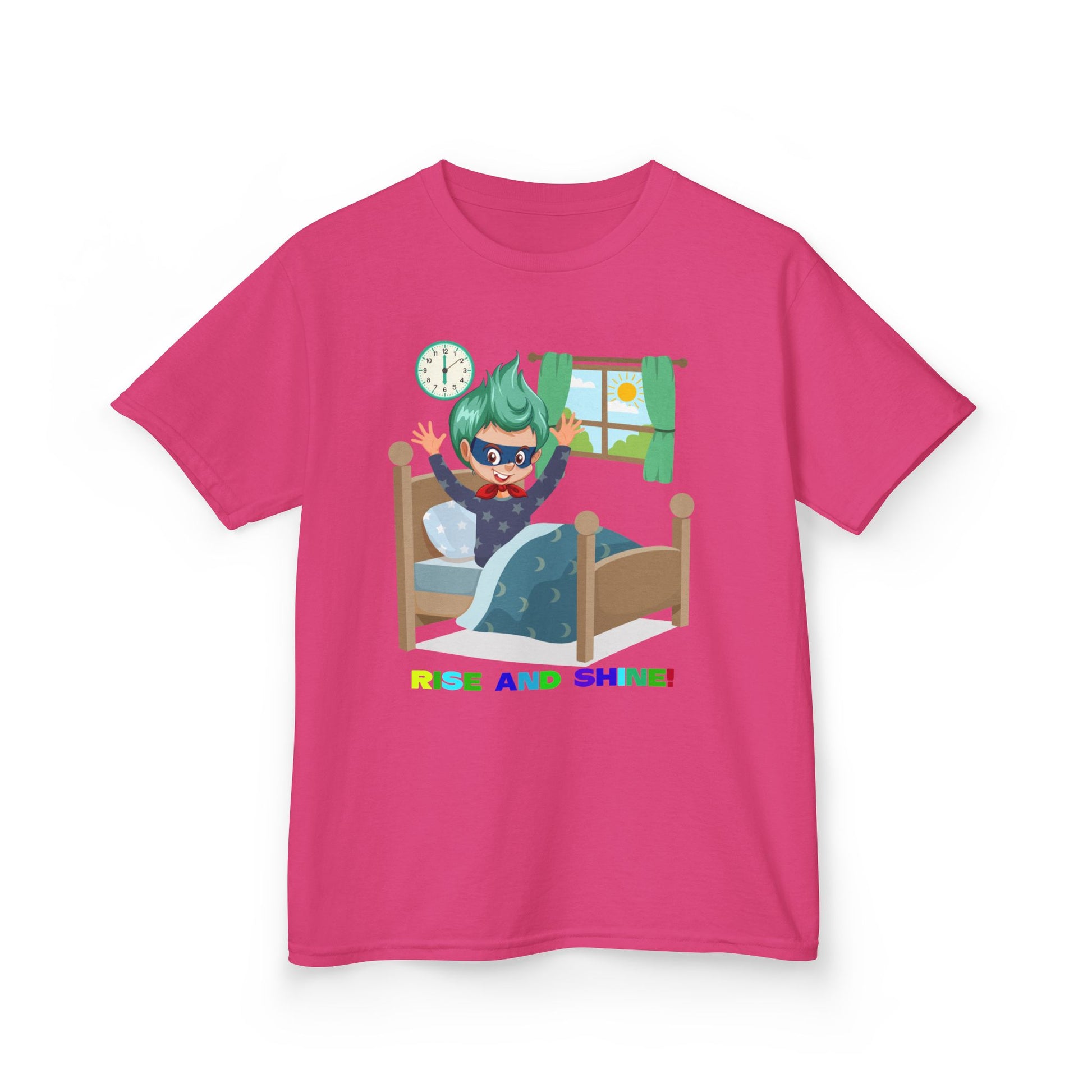 Kids Heavy Cotton™ Tee - Super kiddo teaches us to wake up early - [[{"value":"Wonderwear Kid"}]]