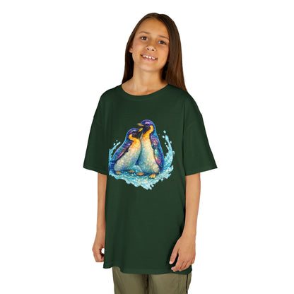 Kids Heavy Cotton™ Tee - Magical penguins in sparkling water