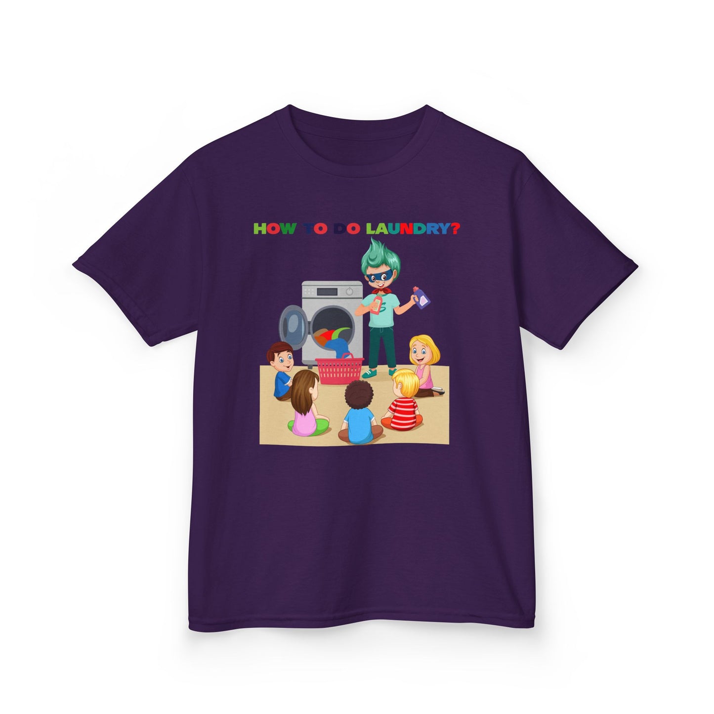Kids Heavy Cotton™ Tee - super kiddo teaching laundry - [[{"value":"Wonderwear Kid"}]]
