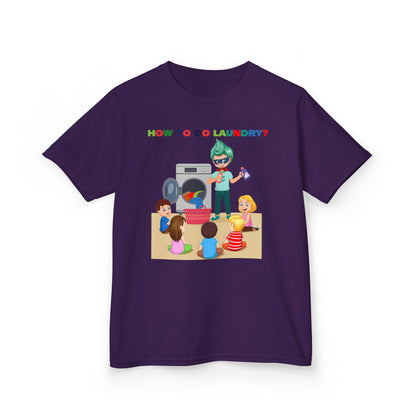 Kids Heavy Cotton™ Tee - super kiddo teaching laundry - [[{"value":"Wonderwear Kid"}]]