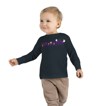 Toddler Long Sleeve Tee - Holloween word Printify