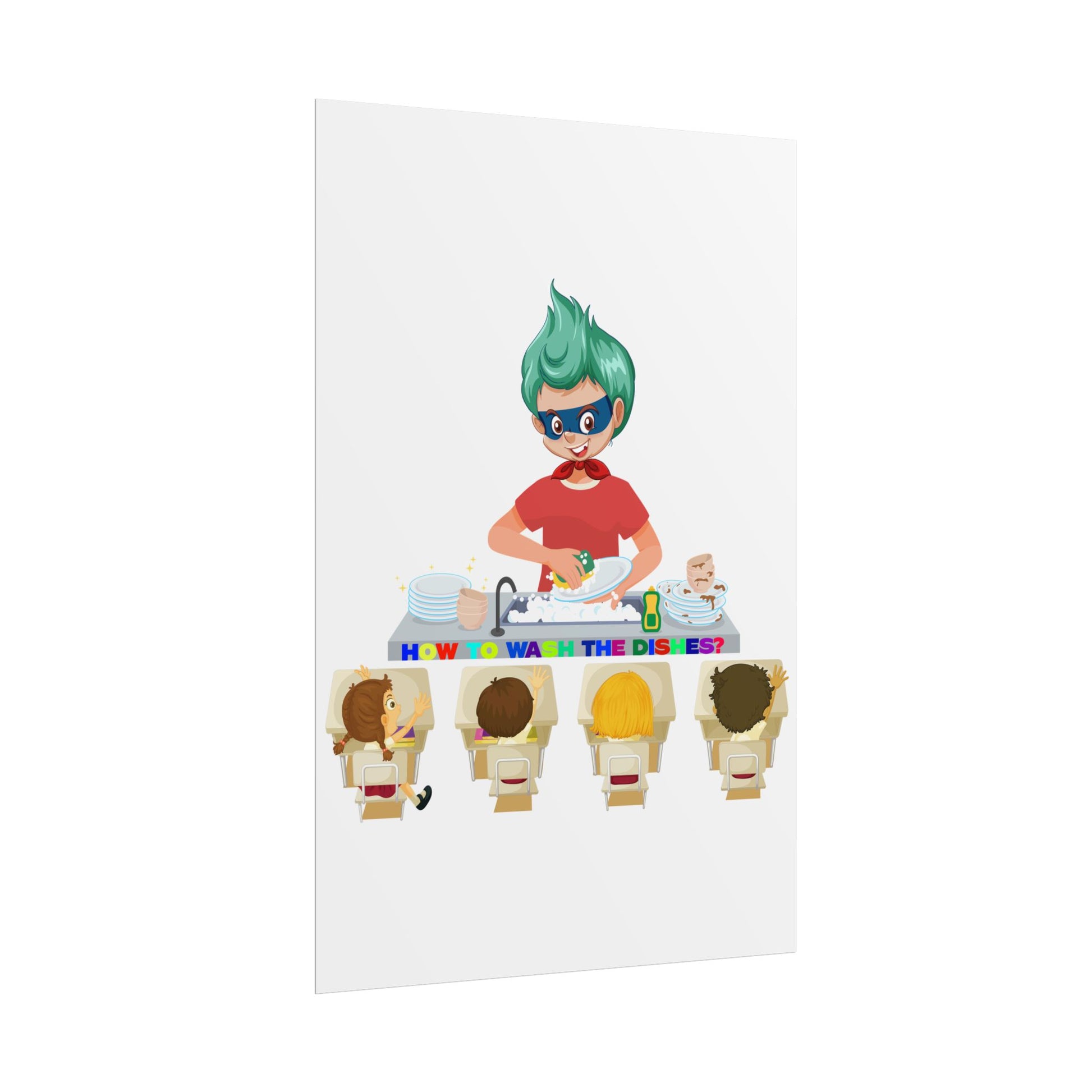 Rolled Posters - Little kiddo teaching to wash dishes - [[{"value":"Wonderwear Kid"}]]