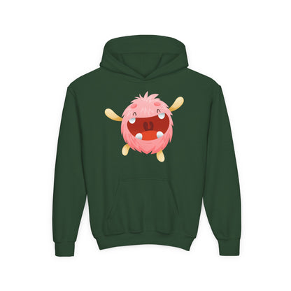 Youth Heavy Blend Hooded Sweatshirt - Baby pink monster Printify