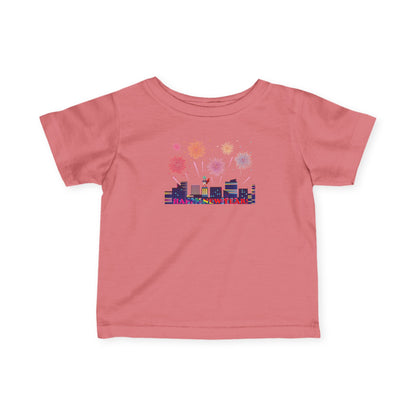 Infant Fine Jersey Tee - Super kiddo with fireworks with text - [[{"value":"Wonderwear Kid"}]]