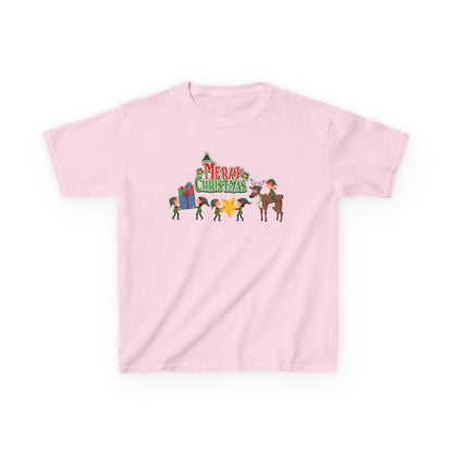 Kids Heavy Cotton™ Tee - Merry christmas and reindeer - [[{"value":"Wonderwear Kid"}]]