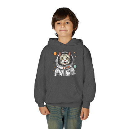 Youth Heavy Blend Hooded Sweatshirt - Astronaut cat Printify