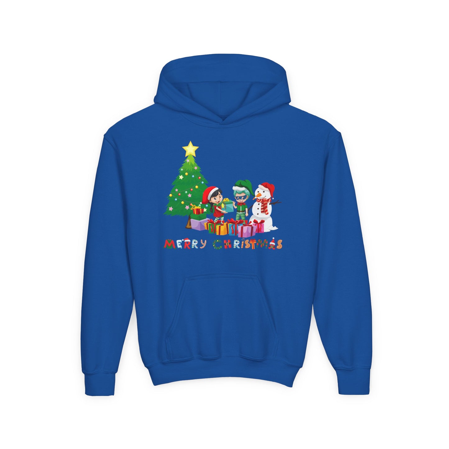 Youth Heavy Blend Hooded Sweatshirt - Super kiddo preparing gifts