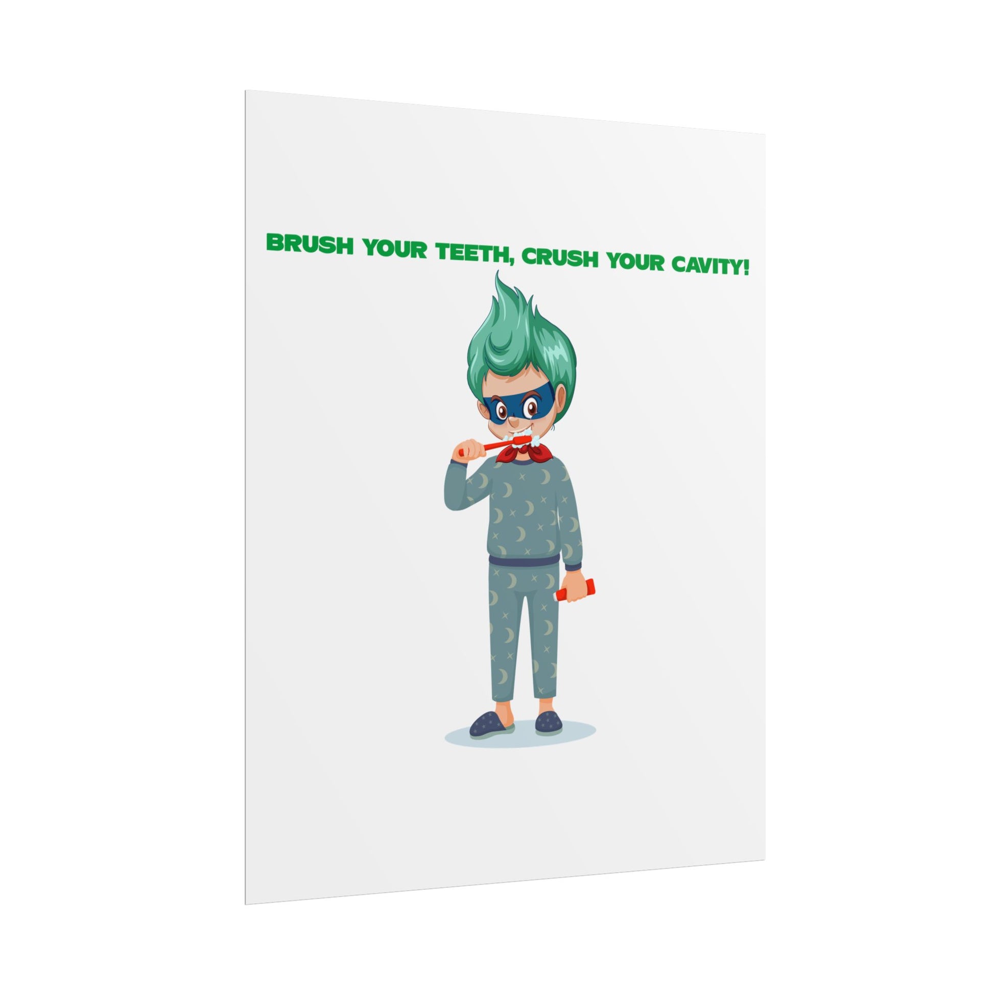 Rolled Posters - Super kiddo brushing teeth - [[{"value":"Wonderwear Kid"}]]