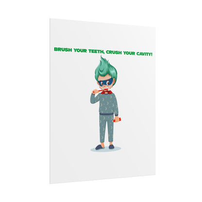Rolled Posters - Super kiddo brushing teeth - [[{"value":"Wonderwear Kid"}]]