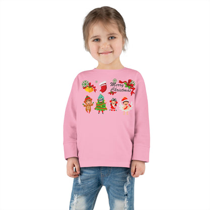 Toddler Long Sleeve Tee - Merry christmas from super kid - [[{"value":"Wonderwear Kid"}]]
