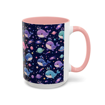 Accent Coffee Mug  (11/15 oz) - Cosmic Whale Adventure