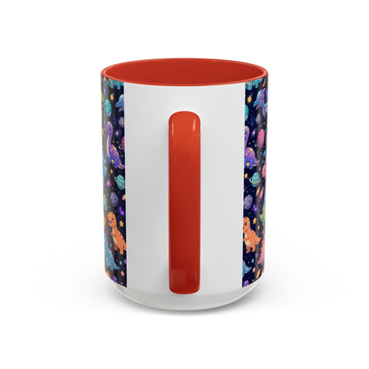 Accent Coffee Mug  (11/15 oz) - Cosmic dinosaurs