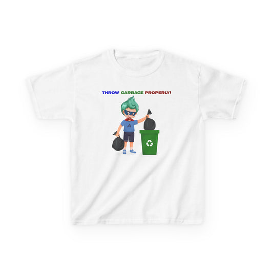 Kids Heavy Cotton™ Tee - Super kiddo taking trash out - [[{"value":"Wonderwear Kid"}]]