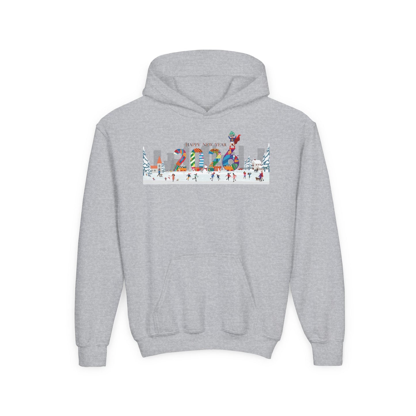 Youth Heavy Blend Hooded Sweatshirt - Happy 2026