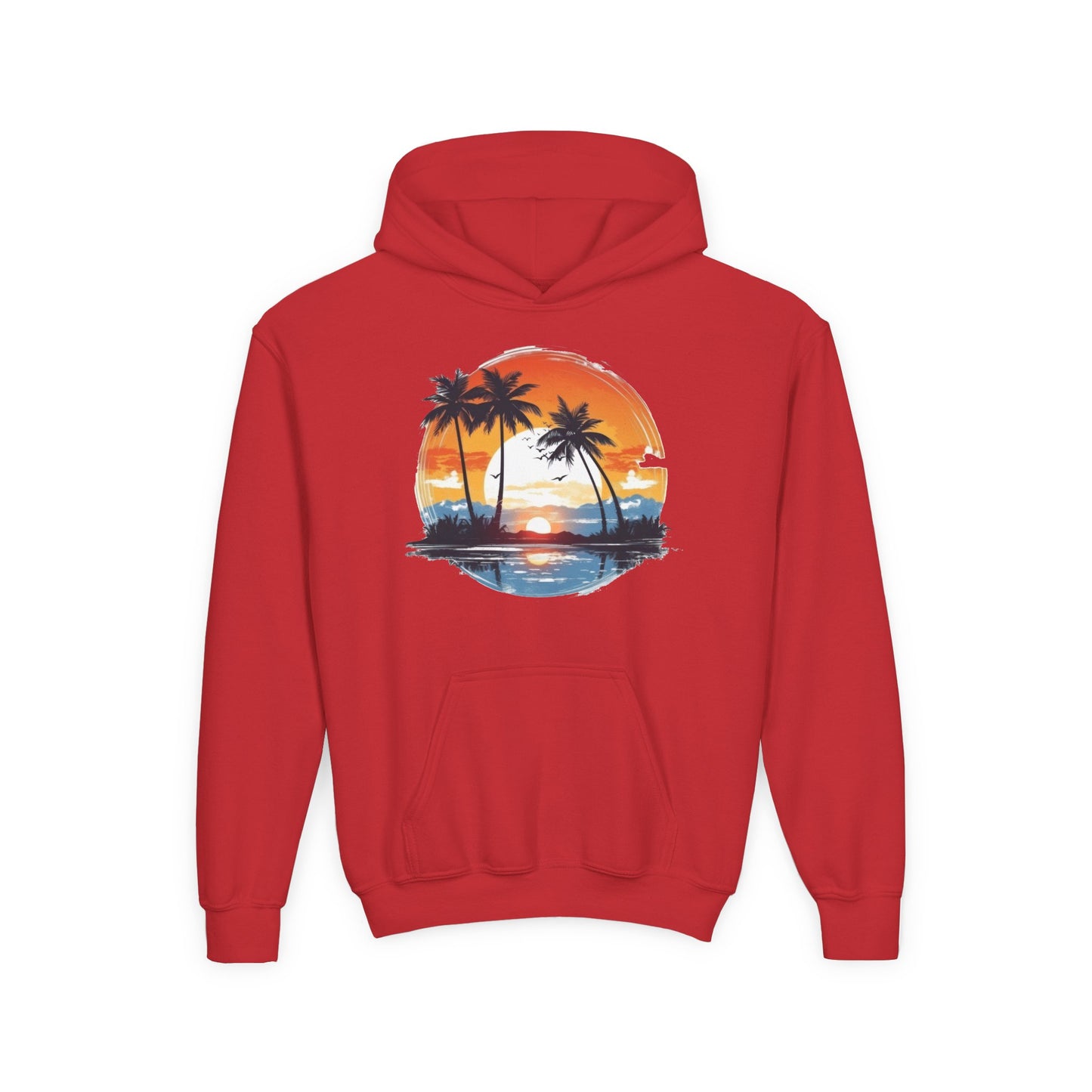 Youth Heavy Blend Hooded Sweatshirt - Tropical Sunset Beachwear