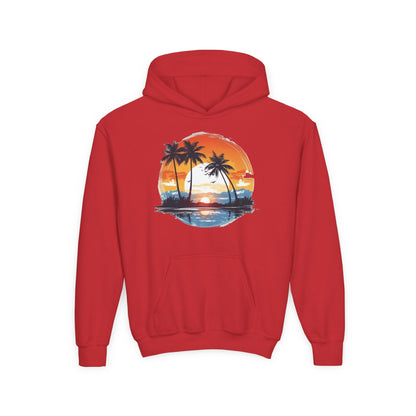 Kids Tropical Sunset Hoodie Printify