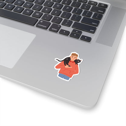 Kiss-Cut Stickers - Boy and his cat Printify