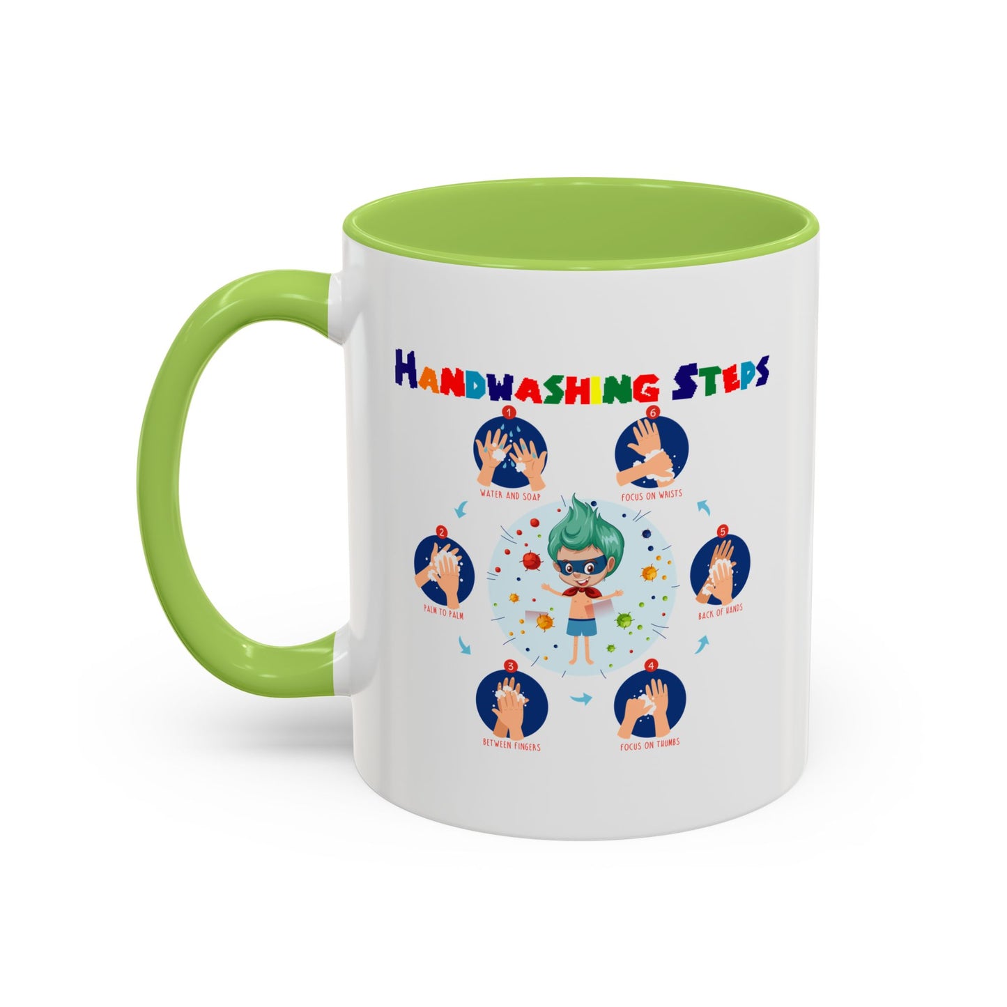 Accent Coffee Mug - Super kiddo how to wash hand properly