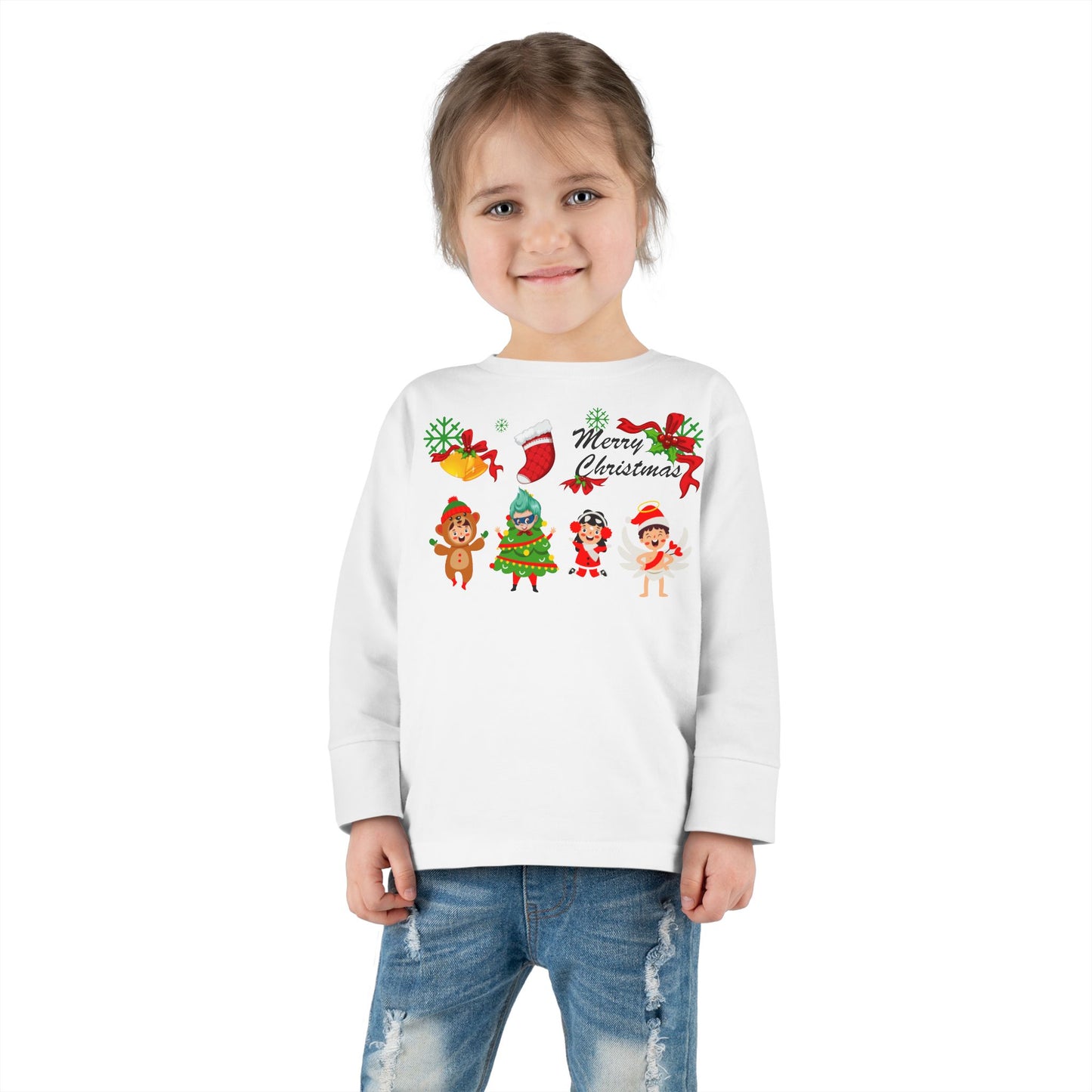 Toddler Long Sleeve Tee - Merry christmas from super kid - [[{"value":"Wonderwear Kid"}]]