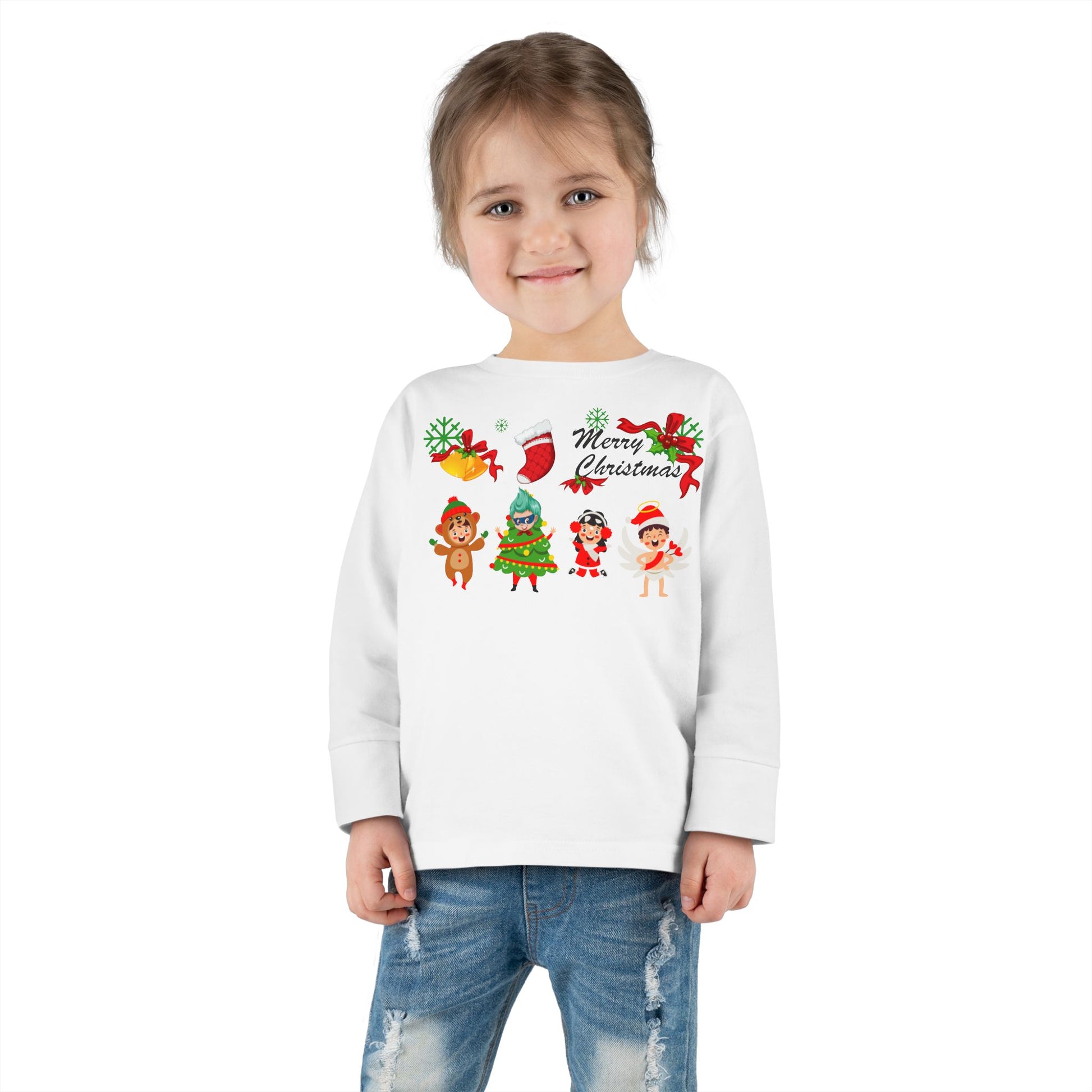Toddler Long Sleeve Tee - Merry christmas from super kid - [[{"value":"Wonderwear Kid"}]]