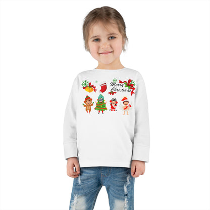 Toddler Long Sleeve Tee - Merry christmas from super kid - [[{"value":"Wonderwear Kid"}]]