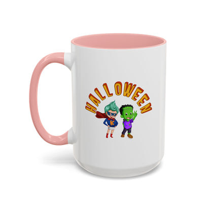 Accent Coffee Mug - Holloween with super kiddo Printify