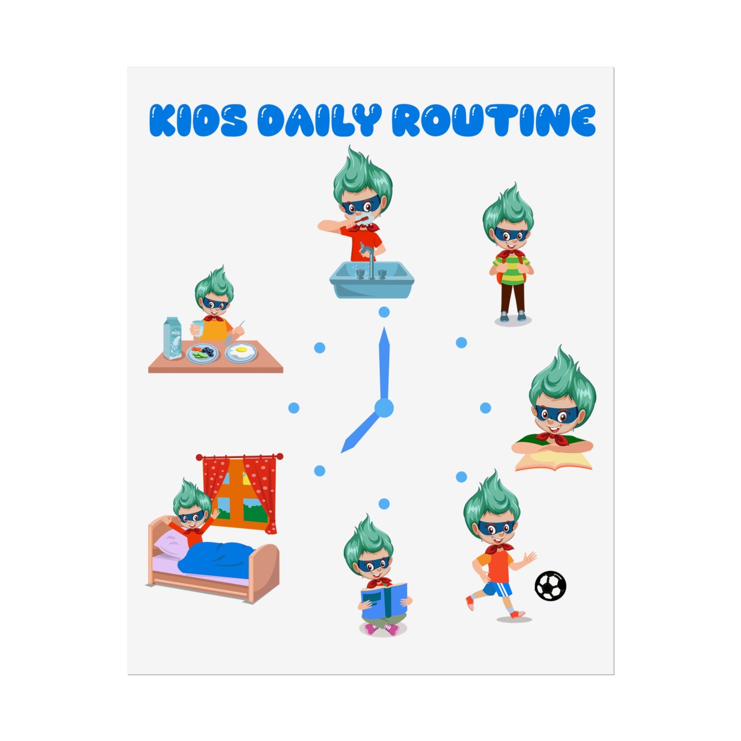 Rolled Posters - Super kiddo daily routine - [[{"value":"Wonderwear Kid"}]]