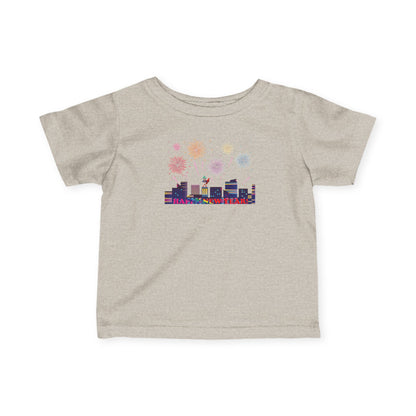 Infant Fine Jersey Tee - Super kiddo with fireworks with text - [[{"value":"Wonderwear Kid"}]]