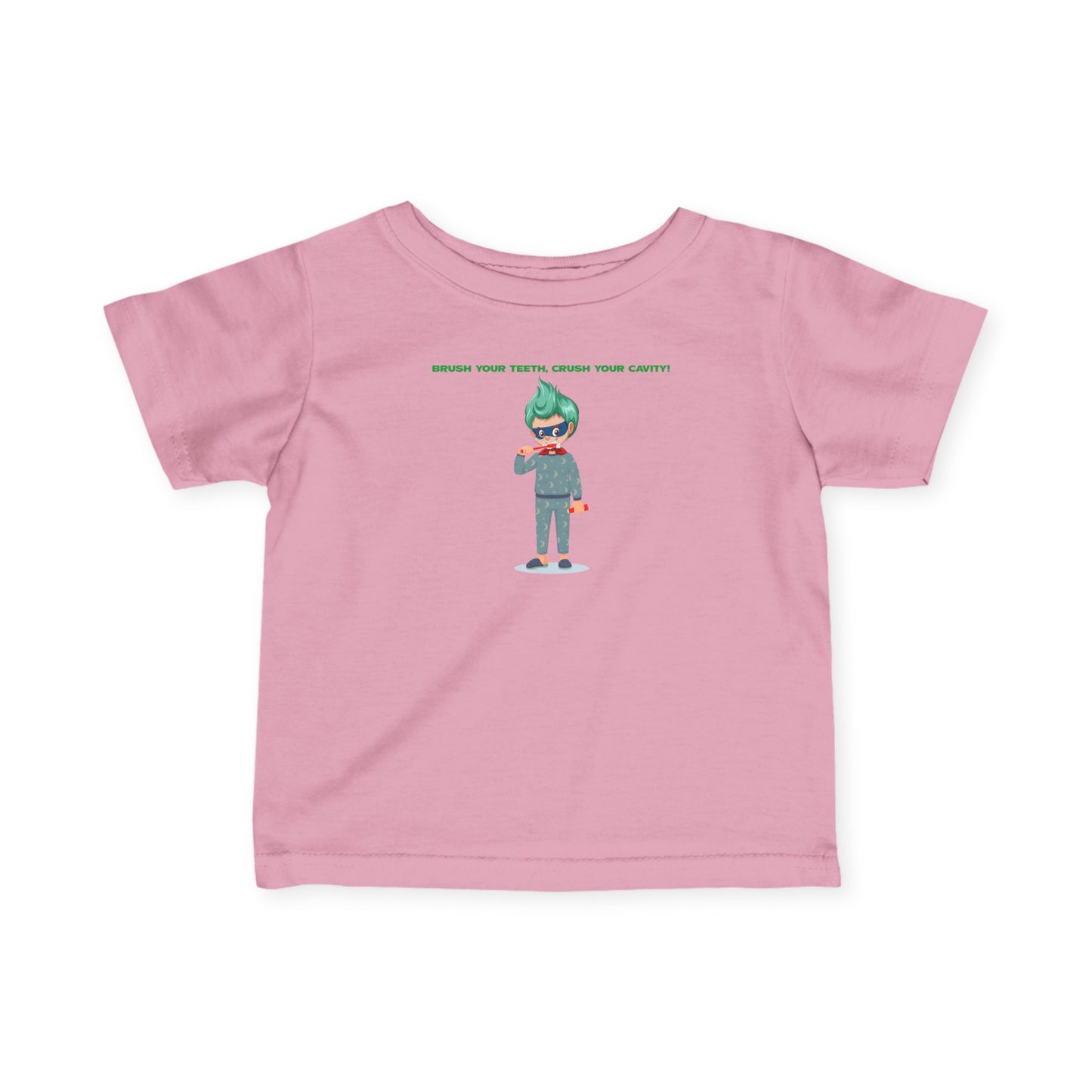 Infant Fine Jersey Tee - Super kiddo brushing teeth