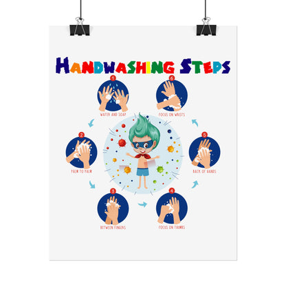 Rolled Posters - Super kiddo how to wash hand properly - [[{"value":"Wonderwear Kid"}]]