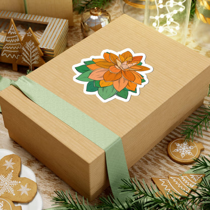 Kiss-Cut Vinyl Decals - Orange flower Printify