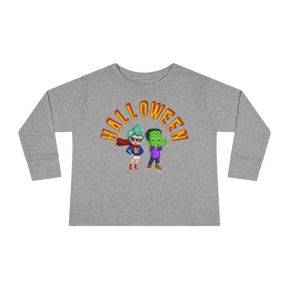 Toddler Long Sleeve Tee - Holloween with super kiddo Printify
