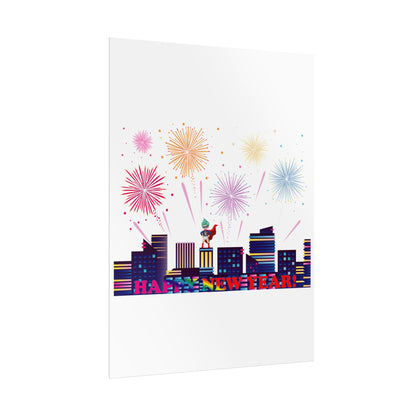 Rolled Posters - Super kiddo with fireworks with text - [[{"value":"Wonderwear Kid"}]]