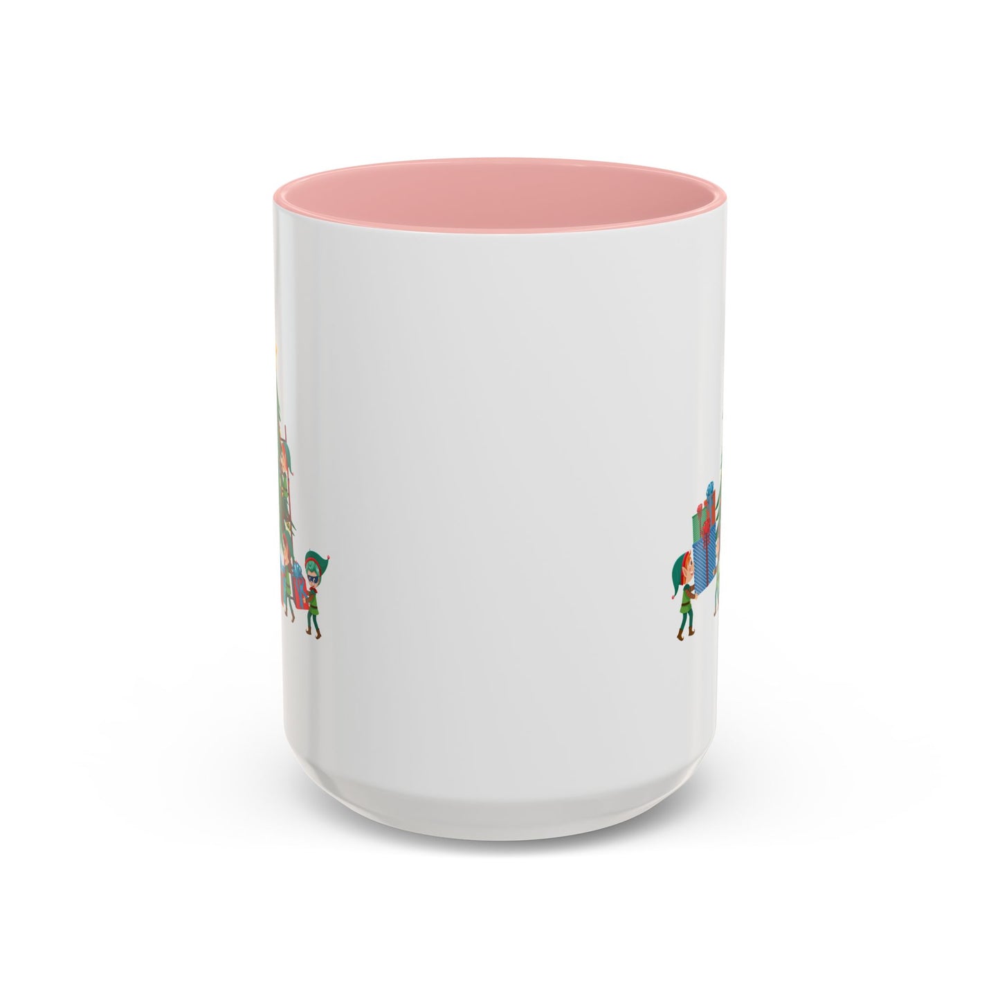 Accent Coffee Mug - Super kiddo putting gifts on christmas tree