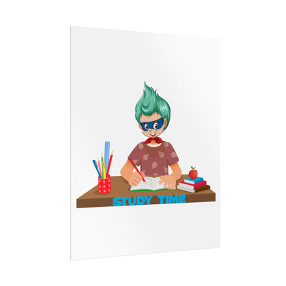 Rolled Posters - Super kiddo studying - [[{"value":"Wonderwear Kid"}]]