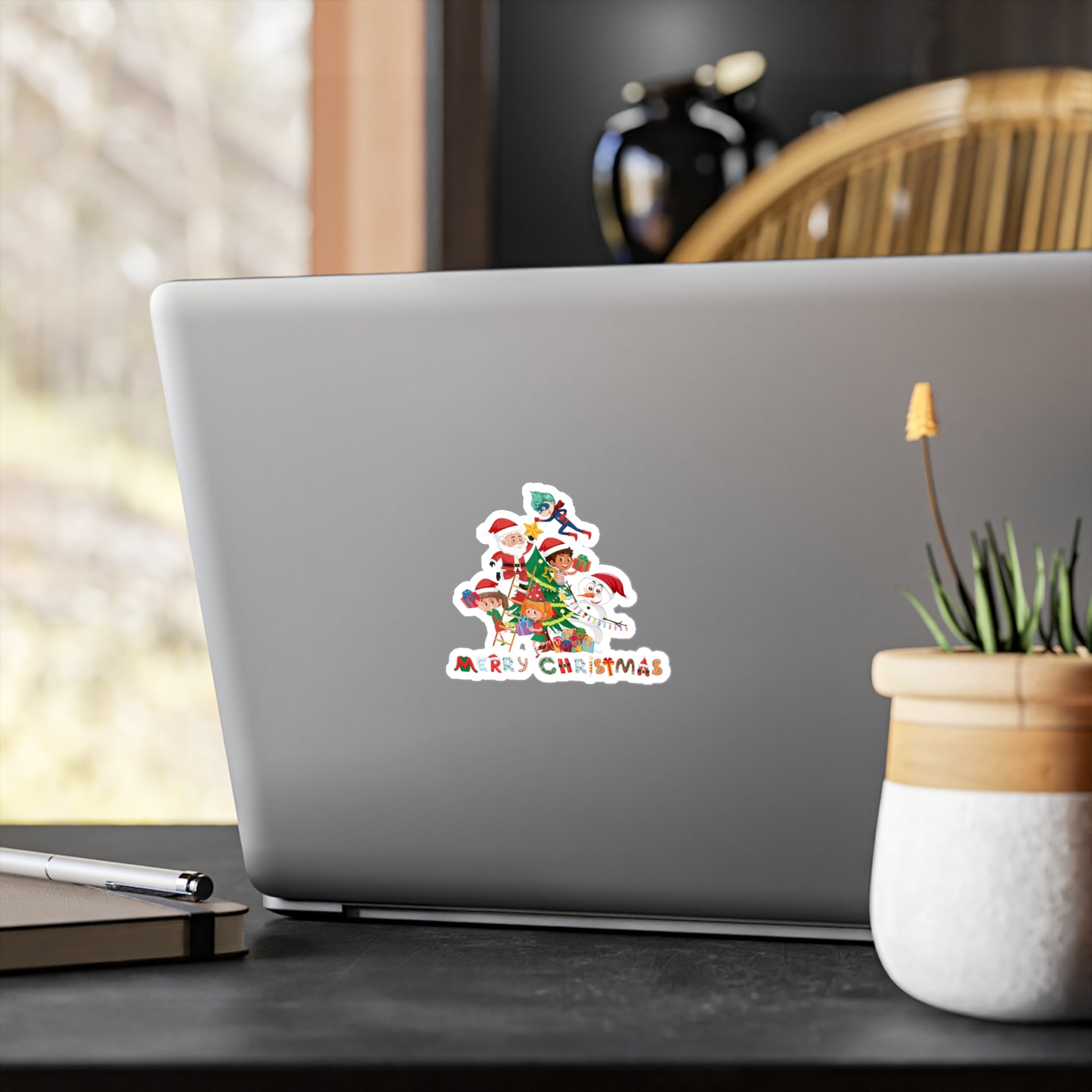 Christmas Kiss-Cut Vinyl Decals – Super kiddo making christmas tree with text - [[{"value":"Wonderwear Kid"}]]