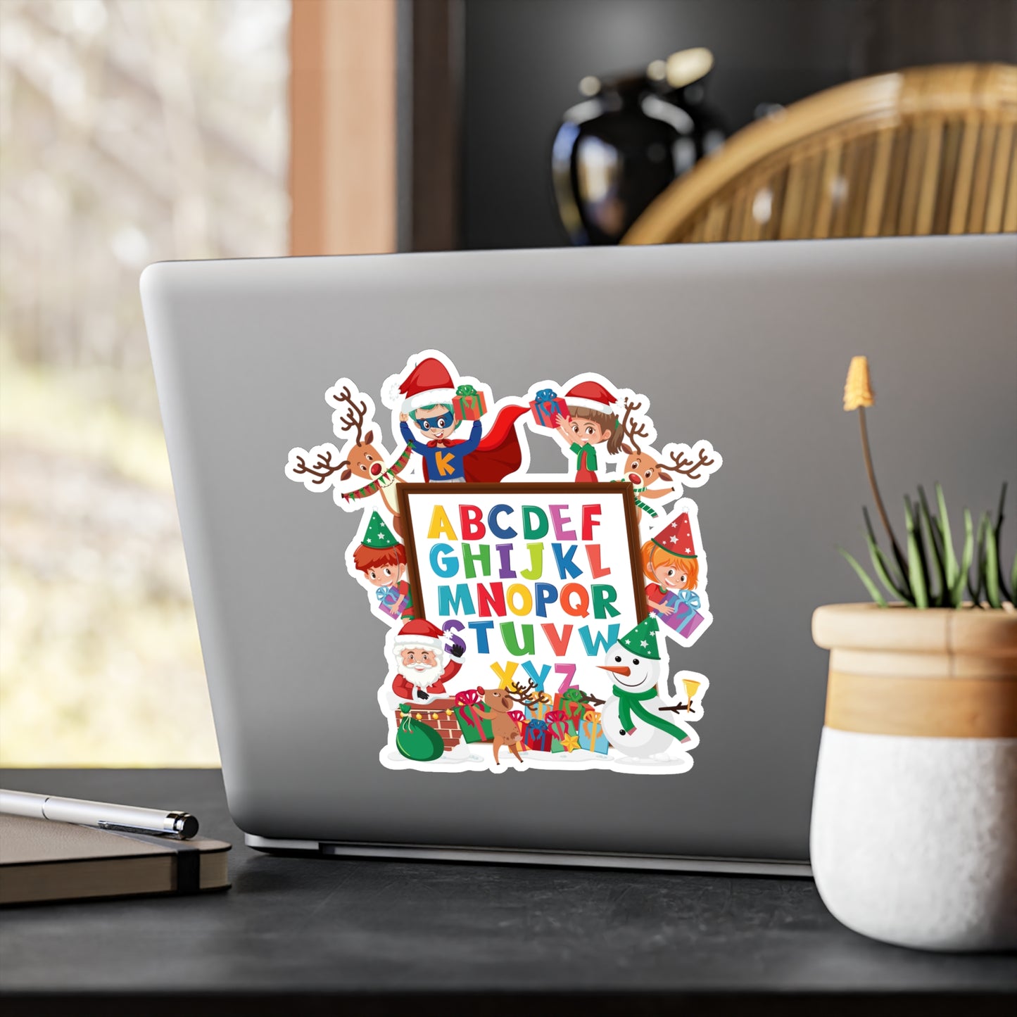 Christmas Kiss-Cut Vinyl Decals – Christmas alphabet with super kiddo
