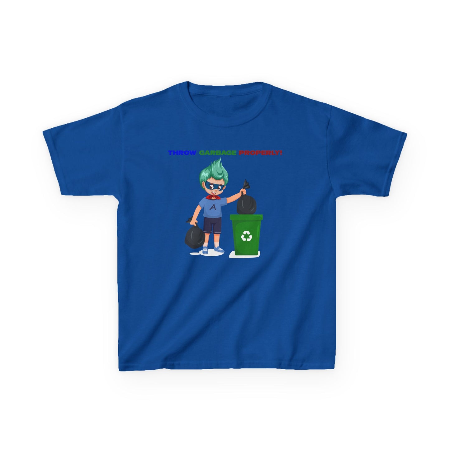 Kids Heavy Cotton™ Tee - Super kiddo taking trash out - [[{"value":"Wonderwear Kid"}]]
