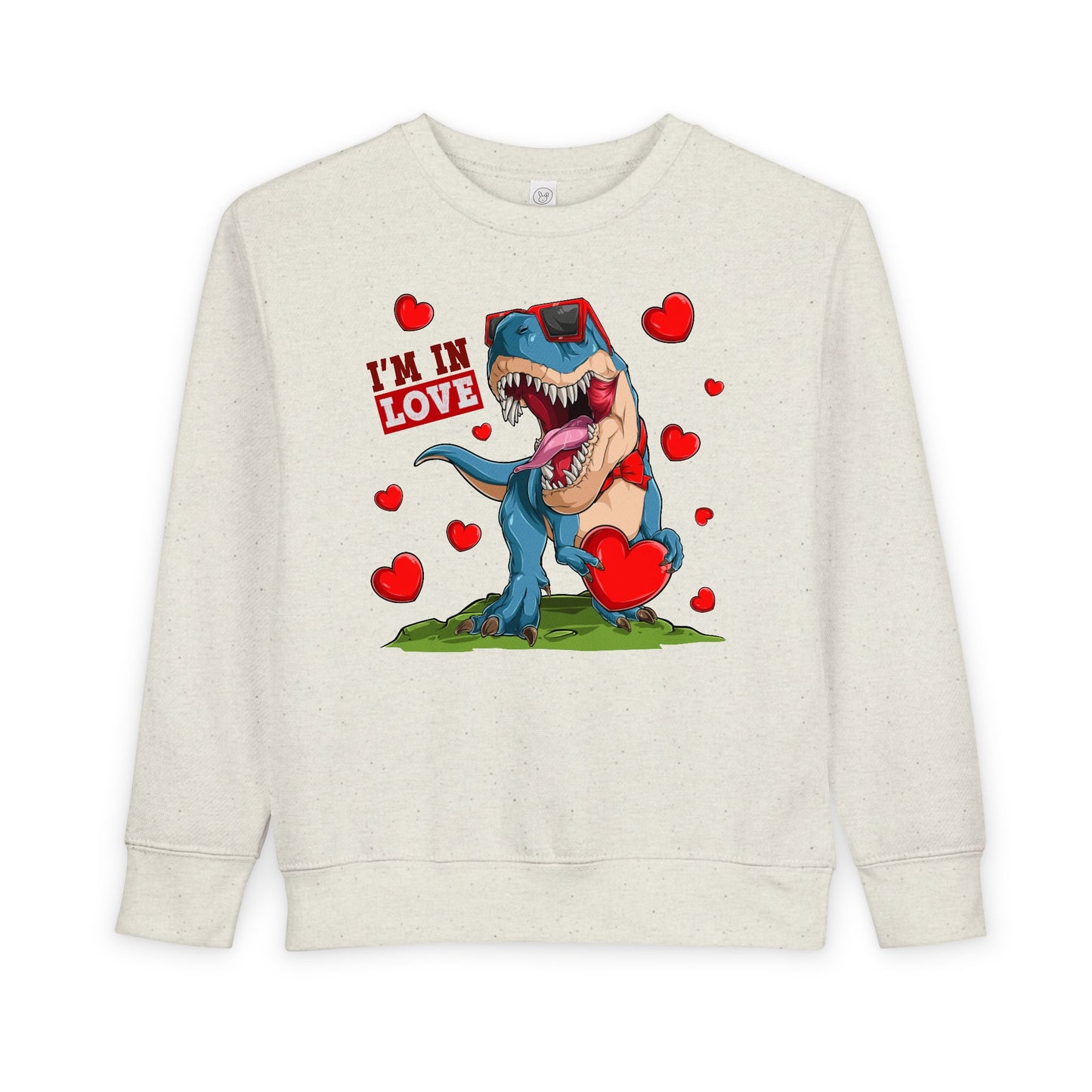 Toddler Sweatshirt -Dinosaur and heart design for valentines - [[{"value":"Wonderwear Kid"}]]