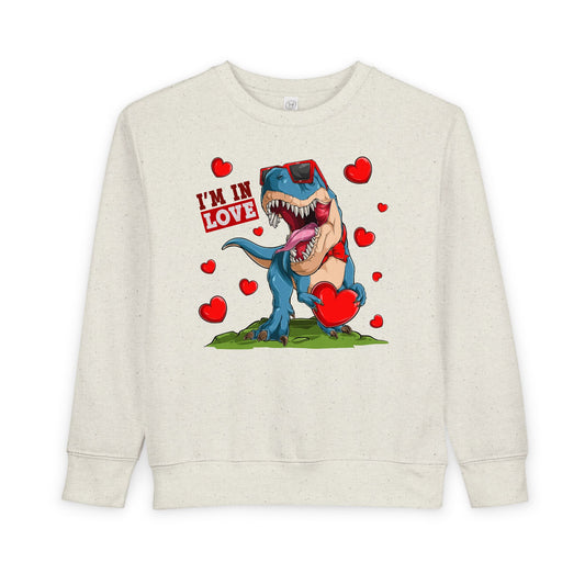 Toddler Sweatshirt -Dinosaur and heart design for valentines - [[{"value":"Wonderwear Kid"}]]