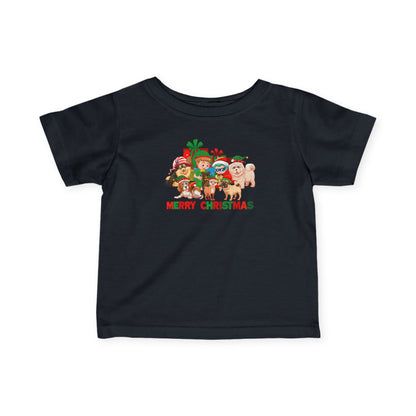Infant Fine Jersey Tee - Christmas with super kiddo pet friends with text - [[{"value":"Wonderwear Kid"}]]