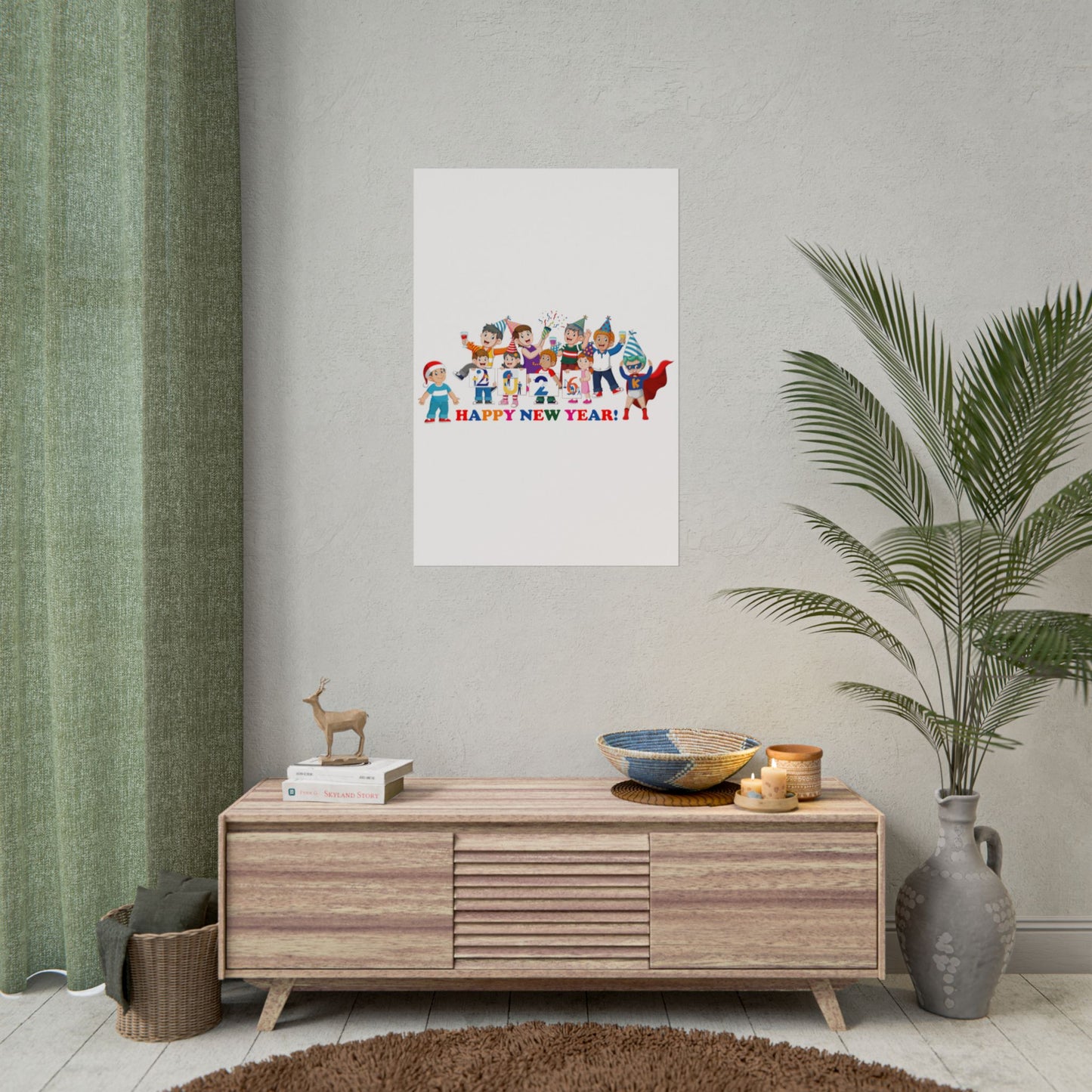 Rolled Posters - Happy new year from super kiddo - [[{"value":"Wonderwear Kid"}]]