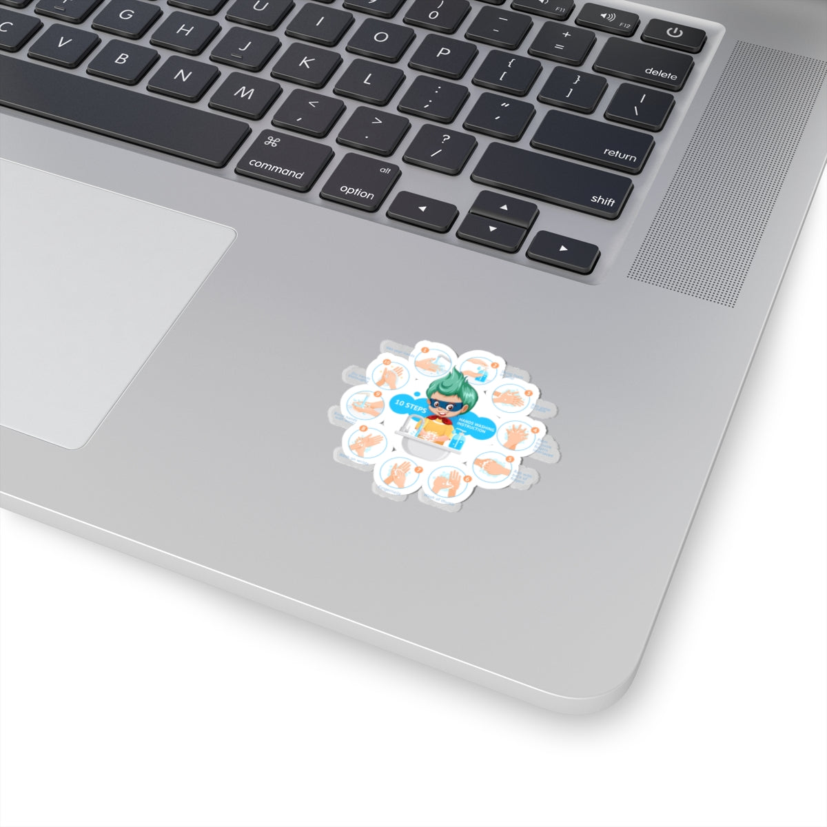 Kiss-Cut Stickers - Super kiddo hand washing steps - [[{"value":"Wonderwear Kid"}]]