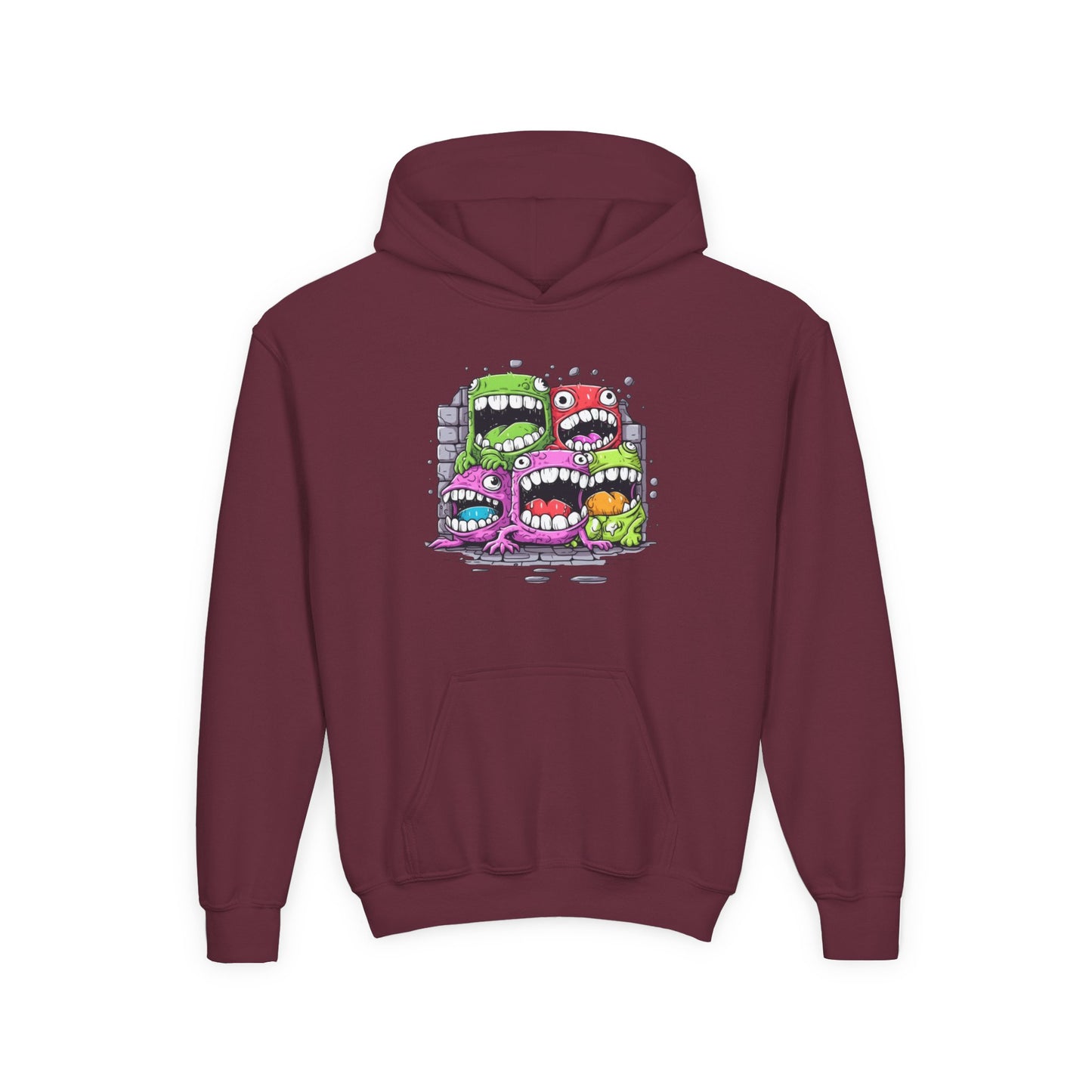 Youth Heavy Blend Hooded Sweatshirt - Cool monster character