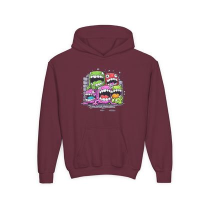 Youth Heavy Blend Hooded Sweatshirt - Cool monster character Printify